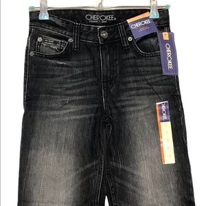 NWT Cherokee Black Jeans Boys Straight Denim Pants